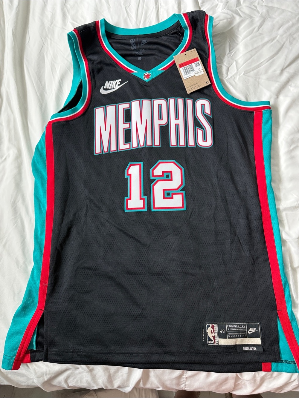 Nike Black Memphis Jersey with Teal and Red Trim